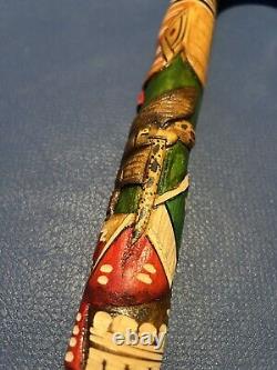 Hand Carved Walking Stick Cane Dragon