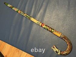 Hand Carved Walking Stick Cane Dragon