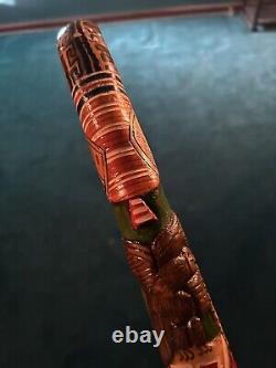 Hand Carved Walking Stick Cane Dragon