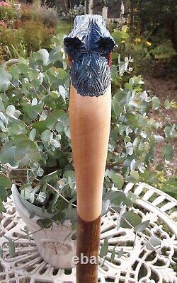 Hand Carved Walking Stick / Shooting Stick Cock Pheasant
