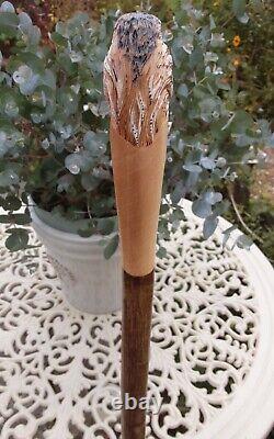 Hand Carved Walking Stick / Shooting Stick Female Mallard
