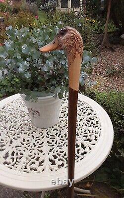 Hand Carved Walking Stick / Shooting Stick Female Mallard