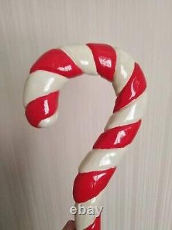 Hand Carved Walking Stick Wooden Unique Walking Cane Christmas Gift Candy Cane