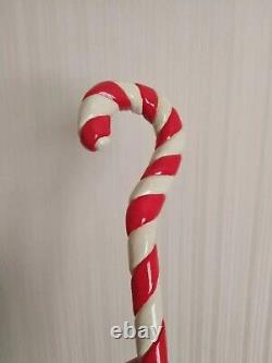 Hand Carved Walking Stick Wooden Unique Walking Cane Christmas Gift Candy Cane