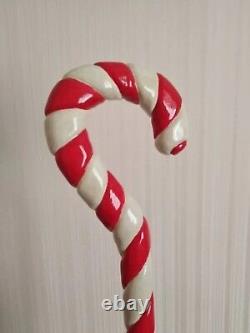 Hand Carved Walking Stick Wooden Unique Walking Cane Christmas Gift Candy Cane