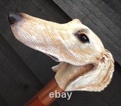 Hand Carved Wooden Handled'Saluki' Deco Styled Walking Stick Hand Carved Wooden Handled'Saluki' Deco Styled Walking Stick