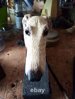 Hand Carved Wooden Handled'Saluki' Deco Styled Walking Stick