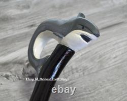 Hand Carved Wooden Shark Head Handle Walking Stick Walking Cane Handmade GF