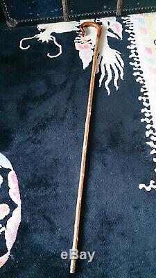 Hand Carved Wooden Sturdy Tall Shepherds Crook Walking Stick
