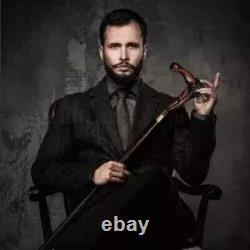 Hand Carved Wooden Walking Stick Buffalo Handle Walking Cane Christmas Best Gif