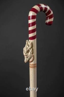 Hand Carved Wooden Walking Stick Christmas Gift Handmade Walking Cane