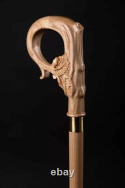 Hand Carved Wooden Walking Stick Design Handle Walking Cane For Women Best Gift