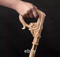 Hand Carved Wooden Walking Stick Design Handle Walking Cane For Women Best Gift