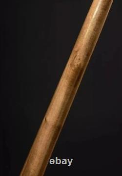 Hand Carved Wooden Walking Stick Elegant Derby Head Handle Handmade Walking Cane