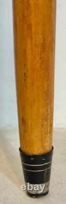 Hand Carved Wooden Walking Stick Spiral Barley Twist Cane 1930's