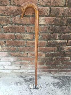 Hand Carved Wooden bird Walking Stick Unisex Cane