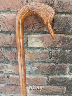 Hand Carved Wooden bird Walking Stick Unisex Cane