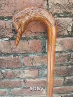 Hand Carved Wooden bird Walking Stick Unisex Cane