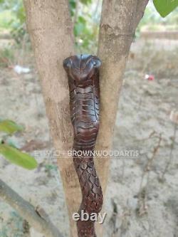 Hand Carved snake Wooden Walking Stick Cobra Walking Cane Best Unique