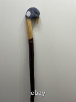 Hand Carved walking stick wood Pigeon Head