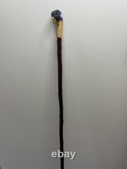 Hand Carved walking stick wood Pigeon Head