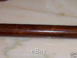 Hand Made Carved Wood & Brass Crook Walking Stick Cane