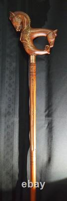 Hand-carved Horse Forever Walking Stick/Cane Inspired By Vintage Art-40 Tall