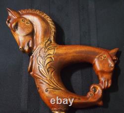 Hand-carved Horse Forever Walking Stick/Cane Inspired By Vintage Art-40 Tall