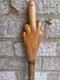 Hand-carved Middle Finger Hiking Walking Stick Pole Elm and Hazel Wood 64 A79