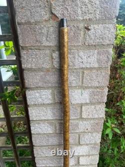Hand-carved Two Finger Peace Hiking Walking Stick Oak and Hazel Wood 60 A50