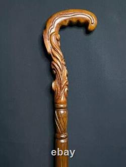 Hand carved Unique Walking Stick Wooden Cross Cane Beautiful Christmas gifts