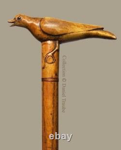 Hand carved design bird wooden walking stick for men women walking cane gift S10