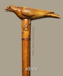 Hand carved design bird wooden walking stick for men women walking cane gift S10