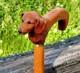 Hand carved dog wooden walking stick for men women walking cane handmade animal
