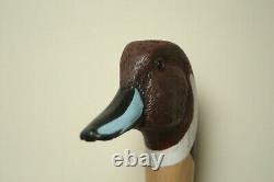 Hand carved pintail duck walking stick / show stick / dress stick / shooting