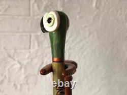 Hand carved walking stick parrot Walking stick Parrot Carved walking cane Parrot