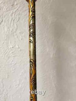 Hand carved walking stick parrot Walking stick Parrot Carved walking cane Parrot