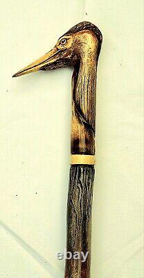 Hand carved wooden walking stick