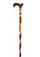 Handcarved Orthopedic Special Walking Stick, Handmade Wooden Brown Cane Gift