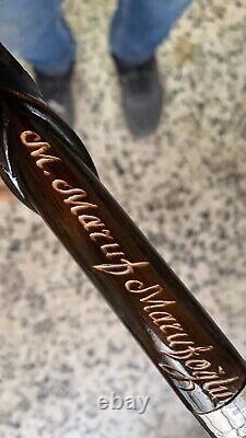 Handcarved Orthopedic Special Walking Stick, Handmade Wooden Brown Cane Gift