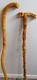 Handcrafted Carved Wooden Walking Stick with Artistic Human Figure Design