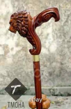 Handle Walking Stick Wooden Hand Carved Walking Cane Animal For Men