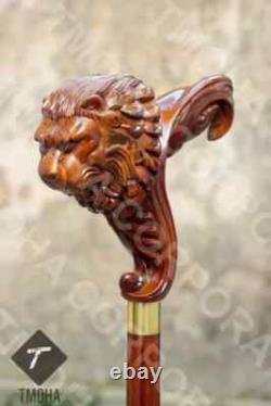 Handle Walking Stick Wooden Hand Carved Walking Cane Animal For Men