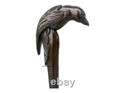 Handmade Hand-Carved Crow Head Wooden Walking Cane Classy, Stylish, and Unique