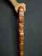 Handmade Unique Wooden Walking Stick Hand Carved Cane Wood Crafted Christmas gif