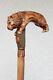 Handmade Walking stick cane Lion Wooden cane Hand carved handle