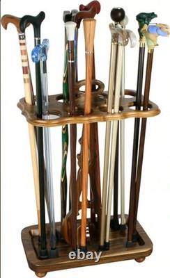 Handmade Wooden carved cane stand Holder Home Decor Walking Stick Storage Rack
