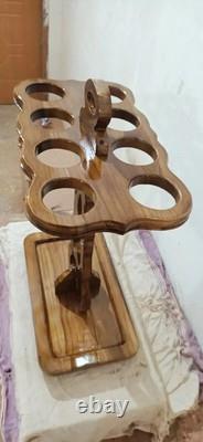 Handmade Wooden carved cane stand Holder Home Decor Walking Stick Storage Rack