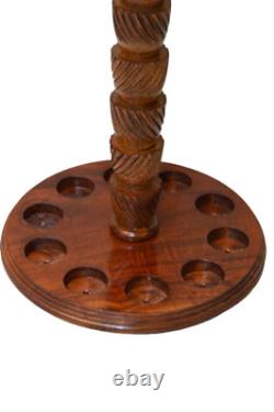 Handmade Wooden carved cane stand Holder Home Decor Walking Stick Storage Rack