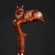 Handmade Wooden walking stick carved cat animal handle for men women walking